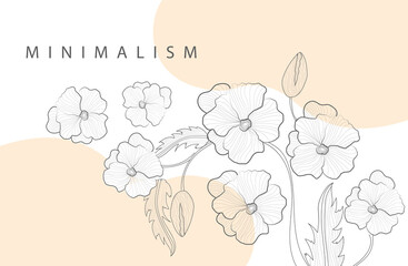 Minimalistic floral background