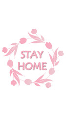 "Stay home" template for social media posts and stories