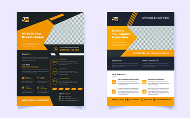 Creative and modern Construction a4 flyer template