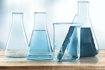 Scientist chemical reaction in a chemistry laboratory.