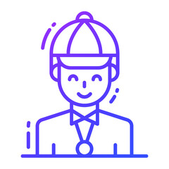 salesman icon, single avatar vector illustration