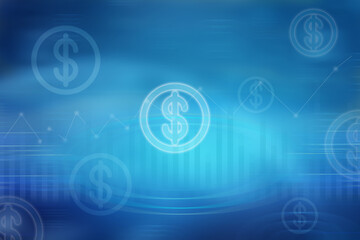 2d rendering dollar business graph background
