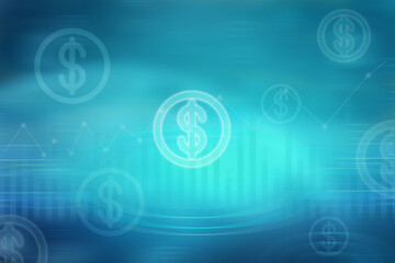 2d rendering dollar business graph background
