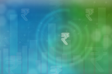 2d illustration rupee indian money rupay business background
