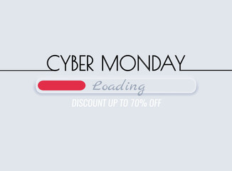 Promotional online sale event. Vector illustration.Cyber Monday.	