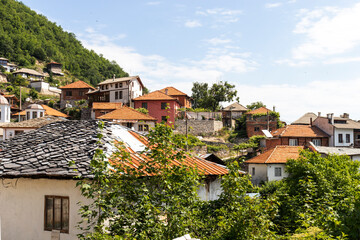 Fototapeta na wymiar Village of Delchevo with authentic houses from the nineteenth century, Bulgaria