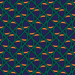 Tiles ornament. Seamless pattern. Patchwork motif. Tribal backdrop. Mosaic image. Geometric vector. Tiled background. Ethnic textile print. Geometrical digital paper. Abstract illustration