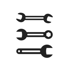 Wrench and screwdriver, repair icon, logo isolated on white background