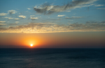 Naklejka na ściany i meble Sunrise on Anthony Quinn Bay, Rhodes, Greece