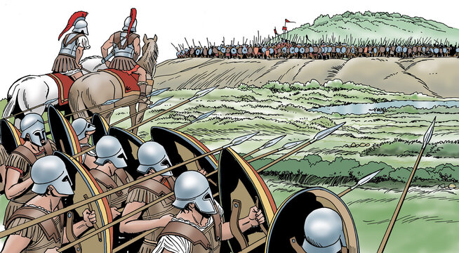 History - Messapians and Peucetians with an army of twenty thousand men attacked the Tarentine army