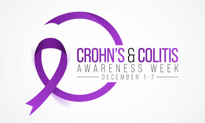 Crohn's and Colitis Awareness Week is observed every year in December, are diseases that inflame the lining of the GI tract and disrupt body's ability to digest food, absorb nutrition. vector art