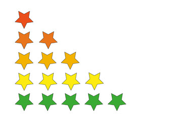vector illustration of stars from one to five. service quality assessment concept. rating from customers for service and purchases