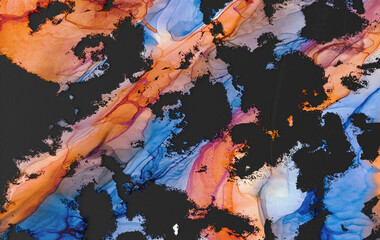 Volumetric abstract grunge background. Dirty cracked 3d rendering colorful surface