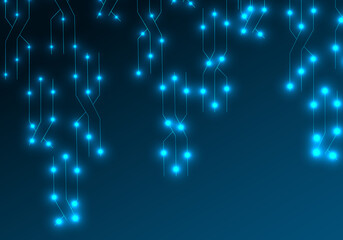 Vector futuristic technology on a dark blue background.