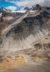 Aerial image of the eroded hills of the Valley of Ten Thousand Smokes, Katmai National Park, Alaska.