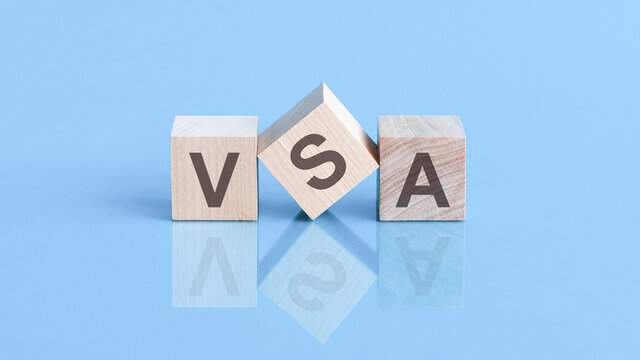 VSA is an abbreviation of the Volume Spread Analysis - the text is written on wooden cubes