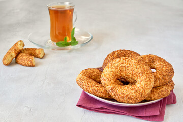 Traditional middle eastern cookies sesame rings, kandil, kaek