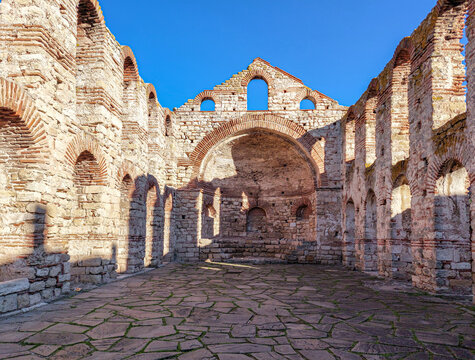 Ruins of Ancient Church in the town of Nessebar, Burgas