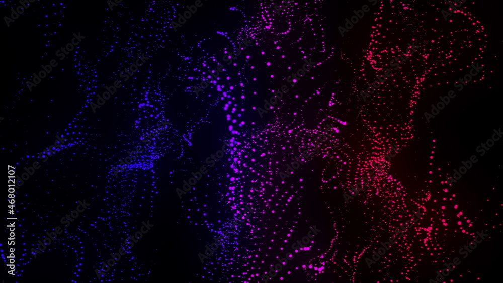 Poster computer generated spiral organic form from flow particles. 3d rendering of gaseous excellent backgr