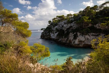 Views of Cala Macarelleta on Menorca Island