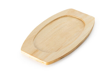 Wooden cutting board isolated at white background.