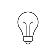 Electric lamp icon. Symbol of idea, solution, innovation and creativity. Linear vector sign.