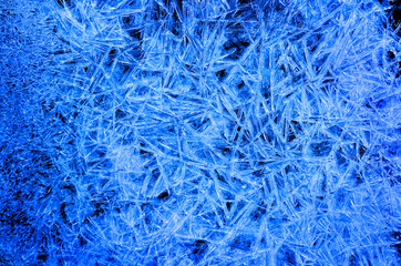 Frozen Ice Patterns in Winter Cold