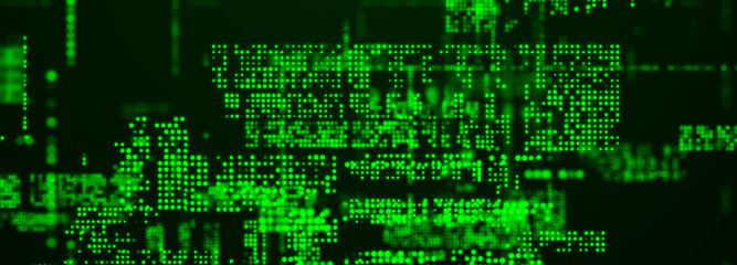 Abstract technology background. Computer matrix. Futuristic cyber background of particles. 3d rendering.