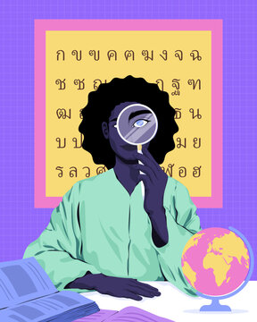 School language teacher in classroom