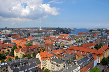 Fototapeta na wymiar Blick über die Dächer von Kopenhagen, Dänemark