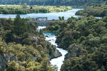 Obraz premium Aratiatia Dam on the Waikato River, New Zealand