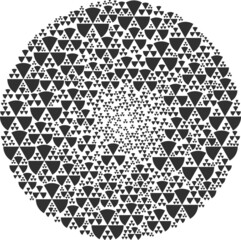Circle sectors icon centrifugal spheric mosaic. Circle sectors symbols are formed into circle twist mosaic structure. Abstract spheric cluster mosaic is designed from regular circle sectors symbols.