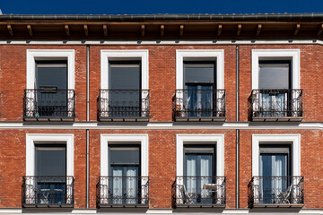 Obraz premium Brick Commercial Building with Black Accents