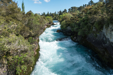 Naklejka na ściany i meble The Huka Falls on the Waikato River, New Zealand.