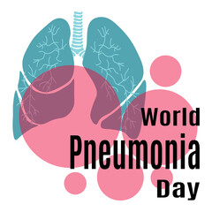 World Pneumonia Day, Idea for a poster, banner, flyer or postcard on a medical theme
