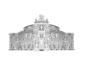 Semperoper frontal detailliert