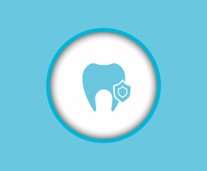 A dental protection icon placed on a white background. Dental office.