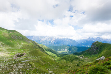 Summer Dolomite landscape. Italian alps. Calaita lake area.