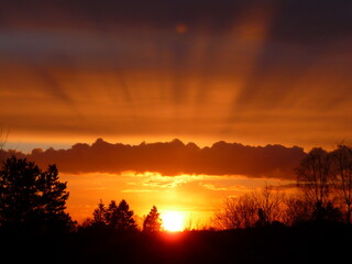 sunset over the river