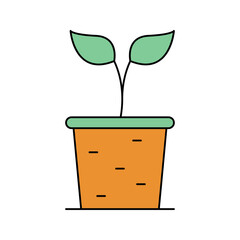 Natural tree plant in pot icon