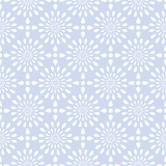 Abstract seamless blue floral pattern and texture.