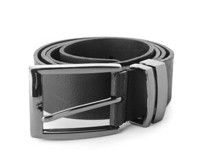 Stylish male belt on white background