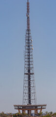 Brasilia, DF, Brazil, September 7, 2016: TV tower isolated on blue sky background, in fine details.