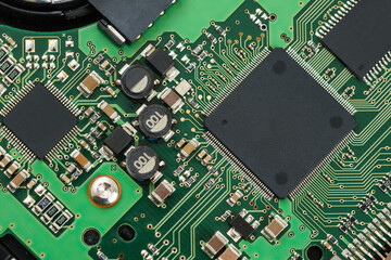 Fragment of a computer printed-circuit-board.