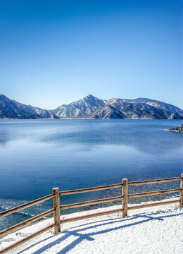 Nikko national park lake in winter © artura