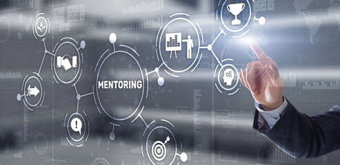 Fototapeta na wymiar Mentoring Motivation Coaching Career Business Technology concept