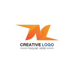 Fototapeta na wymiar N logo font company logo business and letter initial N design vector and letter for logo