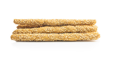 Breadsticks grissini. Bread sticks with sesame seeds.