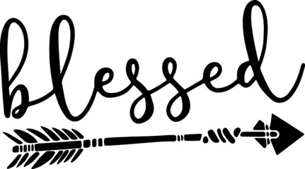 Vector Illustration of Blessed Arrow, Designs for clothes, t-shirts, vinyls, posts, mugs, caps and others 