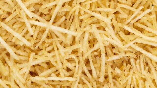 Rotating backdrop of potato straw or shoestring potato